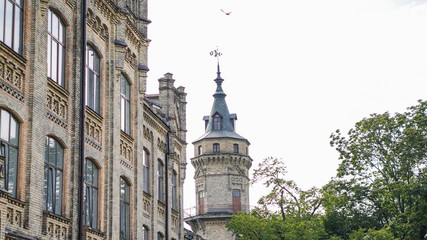 Old brick building. European architecture. Stock photo