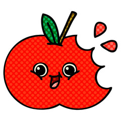 Naklejka premium comic book style cartoon red apple