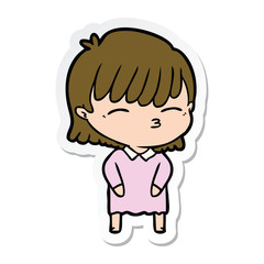 sticker of a cartoon woman