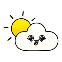 gradient shaded cartoon cloud and sunshine