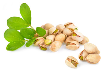 Pistachio isolated on white background.