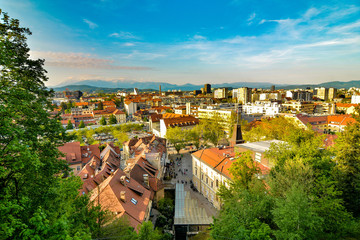 Naklejka premium View from the funicular railway to Ljubljana Castle