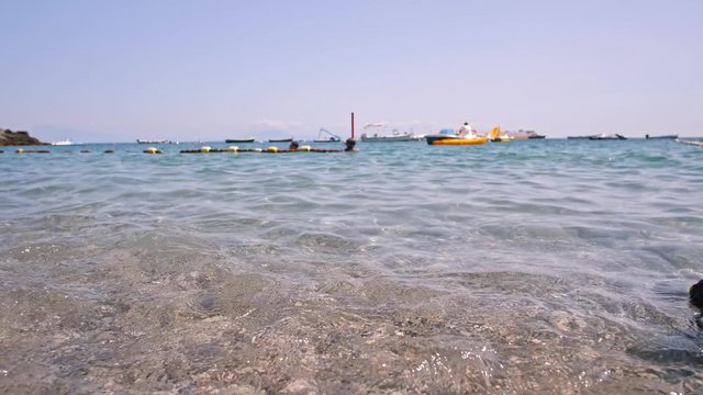 Waves on the beach of Erchie Italy