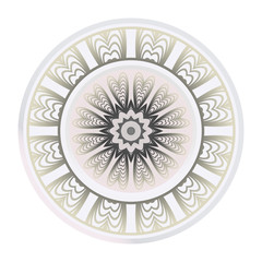 Design With Beautiful Floral Mandala Ornament. Vector Illustration. For Coloring Book, Greeting Card, Invitation, Tattoo. Anti-Stress Therapy Pattern. Indian, Moroccan, Mystic, Ottoman Motifs