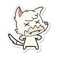sticker of a cartoon dead fox