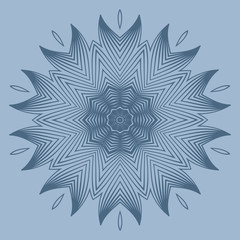 Modern Decorative Floral Color Mandala. Super Vector Round Shapes. Vector Illustration. Dark blue color.