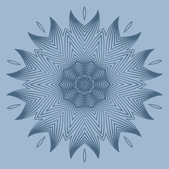 Modern Decorative Floral Color Mandala. Super Vector Round Shapes. Vector Illustration. Dark blue color.