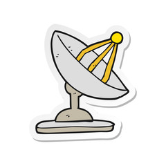 sticker of a cartoon satellite dish