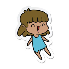 sticker of a cartoon woman