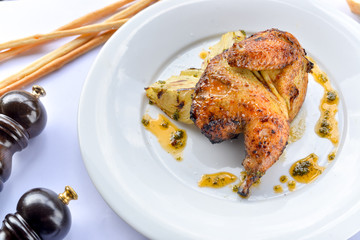 roasted chicken with vegetables
