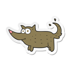 sticker of a cartoon dog wagging tail