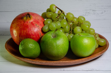 green apples on a plate