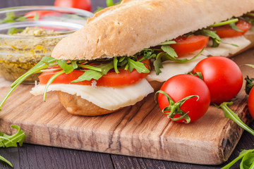 Healthy Grilled Basil Mozzarella Caprese Panini Sandwich