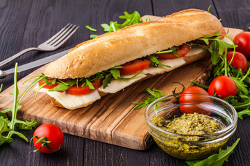 Healthy Grilled Basil Mozzarella Caprese Panini Sandwich