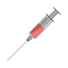 Medical syringe with blood