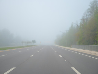 Fototapeta premium Big road and morning fog