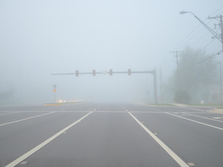 Fototapeta premium Big road and morning fog