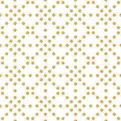 Seamless pattern with golden glittering circles. Gold pattern. Repeatable design. Can be used for fabric, scrap booking, wallpaper, web background, invitation, poster, vector