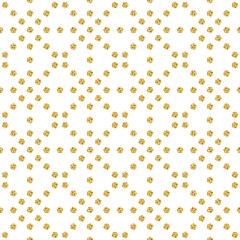 Seamless pattern with golden glittering circles. Gold pattern. Repeatable design. Can be used for fabric, scrap booking, wallpaper, web background, invitation, poster, vector