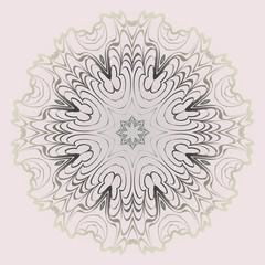 Design Mandala Ornament. Vector Illustration. Round Geometric Floral Pattern. Oriental Pattern. Indian, Moroccan, Mystic, Ottoman Motifs. Anti-Stress Therapy Pattern. Pastel color