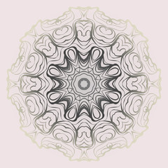 Design Mandala Ornament. Vector Illustration. Round Geometric Floral Pattern. Oriental Pattern. Indian, Moroccan, Mystic, Ottoman Motifs. Anti-Stress Therapy Pattern. Pastel color