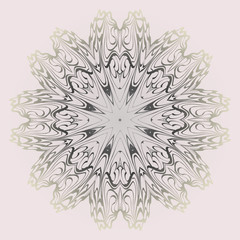 Decorative Ornament With Mandala. Anti-Stress Therapy Pattern. Vector Illustration. Pastel, beige color