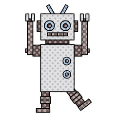 comic book style cartoon dancing robot