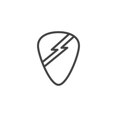 Guitar pick line icon. linear style sign for mobile concept and web design. outline vector icon. Symbol, logo illustration. Pixel perfect vector graphics