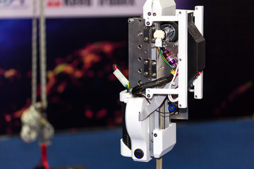 Close up detail inside high innovation and technology of electric reel for industrial