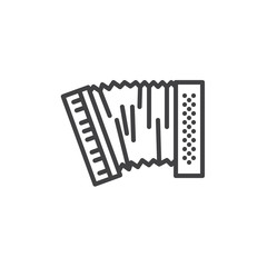 Accordion line icon. linear style sign for mobile concept and web design. Harmonic outline vector icon. Musical instrument symbol, logo illustration. Pixel perfect vector graphics