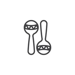 Pair of maracas line icon. linear style sign for mobile concept and web design. maraca outline vector icon. Percussion musical instrument symbol, logo illustration. Pixel perfect vector graphics