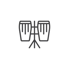 Djembe drums line icon. linear style sign for mobile concept and web design. Bongo drums outline vector icon. Symbol, logo illustration. Pixel perfect vector graphics