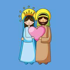 Holy family christian cartoons
