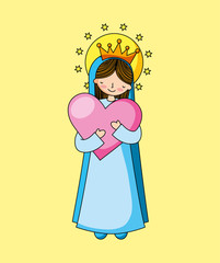 Holy virgin mary cartoon