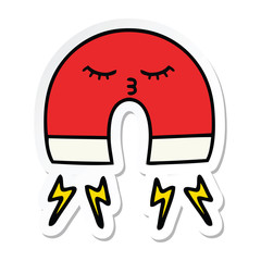 sticker of a cute cartoon magnet
