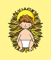 Baby jesus in manger