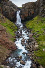 Small Fardagafoss waterfall Egilsstadir Eastern Iceland Scandinavia