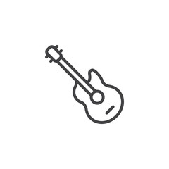 Acoustic guitar line icon. linear style sign for mobile concept and web design. Classic guitar outline vector icon. Musical instrument symbol, logo illustration. Pixel perfect vector graphics