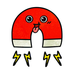 retro grunge texture cartoon magnet