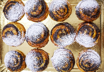 sweet buns with poppy seeds