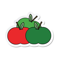 sticker of a cute cartoon apples