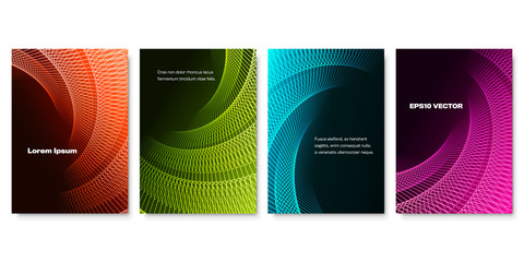 Set of Colorful Futuristic Backgrounds with Complex Lines. Applicable for Webpage, Banners, Posters and Fliers. EPS10 Vector.