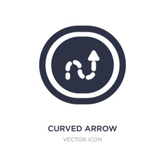 curved arrow with broken line icon on white background. Simple element illustration from UI concept.