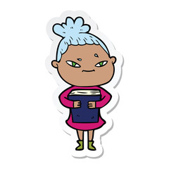 sticker of a cartoon woman
