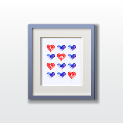 Watercolor hearts pattern