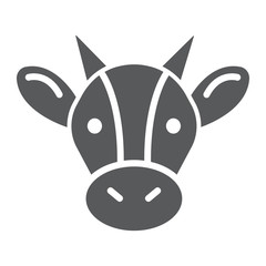 Fototapeta na wymiar Cow glyph icon, animal and agriculture, cattle sign, vector graphics, a solid pattern on a white background.
