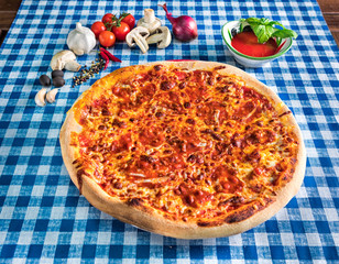 Bean and cheese pizza