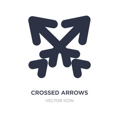 Fototapeta premium crossed arrows icon on white background. Simple element illustration from UI concept.