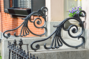 Decorative Iron Railings in Beacon Hill, Boston