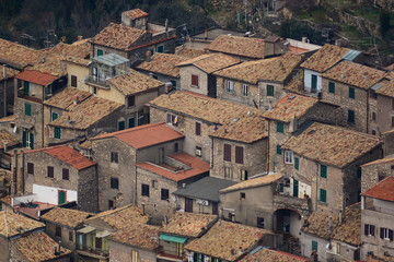 Fototapeta na wymiar Borgo storico del paese di Piglio (FR),vista dall'alto